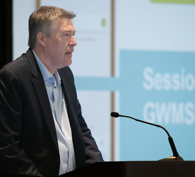EREF President presenting at the podium
